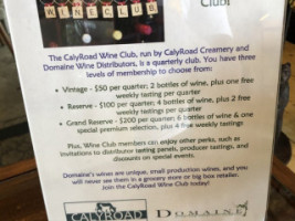 Calyroad Creamery menu