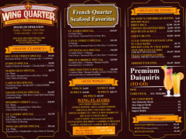 Wing Quarter menu