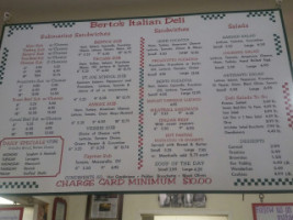 Berto's Deli Pasta Shoppe menu