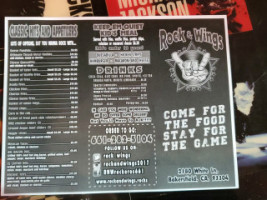 Rock Wings menu