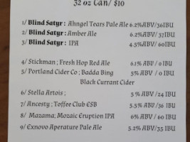 Blind Satyr menu