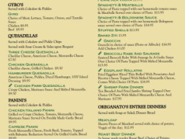 Oreganato's Pizza &family menu