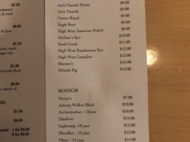 Town House Tavern menu