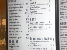 Nook Coffee Ice Cream menu