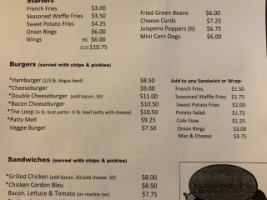 Tavern On The Loop menu