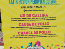 Alex Latin Caribbean And American menu