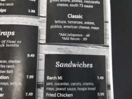 South 73 Lunchroom menu