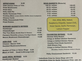 Roosters Wing Shack menu