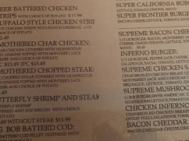 Frontier Steakhouse menu