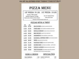 Zino Pizza Food Emporium menu