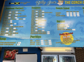 Billy Joe's The Conch King, Llc menu