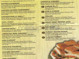 Tropical Smoothie Cafe menu