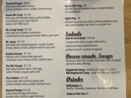 Stocked Cafe Burgers menu