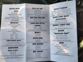 Shakers Smoke Shack menu