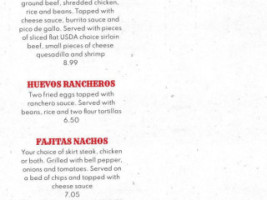 Bronco Mexican Main Street menu