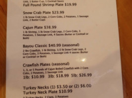 Corban's New Orleans Sno-ball Cafe menu