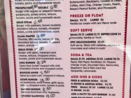 Columbia Frosty menu