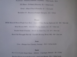 The Biere Library menu