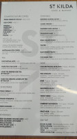 St. Kilda Cafe Bakery menu