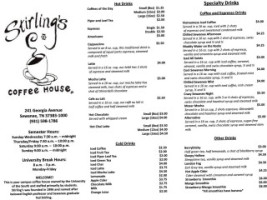 Stirling's Coffee House menu