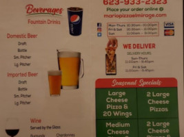 Mario's Pizza menu