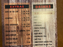 Crab Pub menu