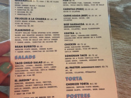 Taco Chelo menu