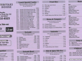 Wok Teriyaki menu