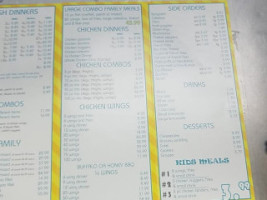 Shark's Fish Chicken menu