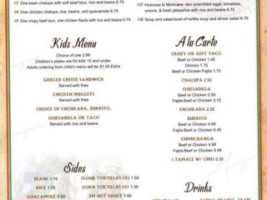 Marcos Mexican menu