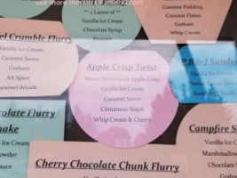 Ice Cream Station menu