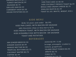 Island Cafe Grill menu