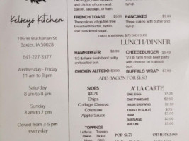 Kelsey`s Kitchen menu