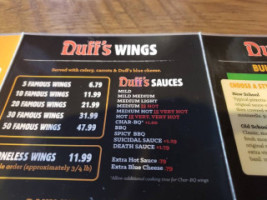 Duff's Famous Wings menu