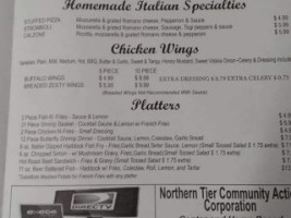 Togi's Sub Station menu