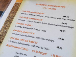 Reverend Jim's Dam Pub menu