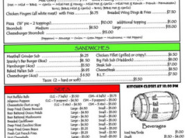 Spanky's Tavern menu
