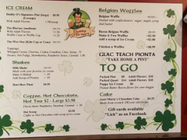 Daddy O'brien's Irish Ice Cream Pub And menu