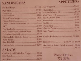 Fatboys menu