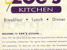 Zoes Kitchen menu