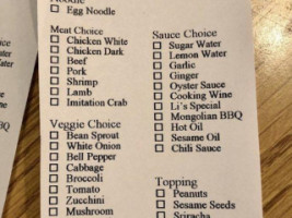 Li's Mongolian Bbq menu