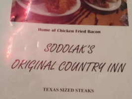 Sodolak's Original Country Inn menu