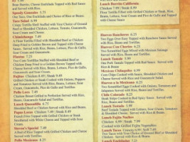 Blue Agave Mexican Grill Barling menu