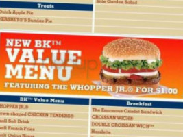 Burger King menu