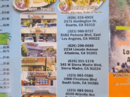 Tacos Ensenada menu