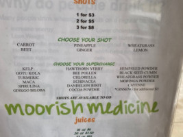 Moorish Medicine menu