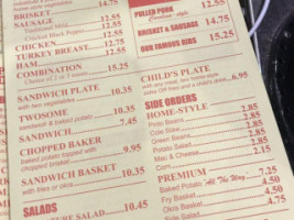 Spring Creek Barbeque menu