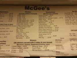 Mcgee's Chicken menu