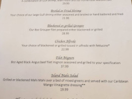 Perdido Key Oyster Bar Restaurant menu