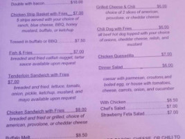 Chance's R Sports And Grill menu